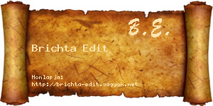 Brichta Edit névjegykártya